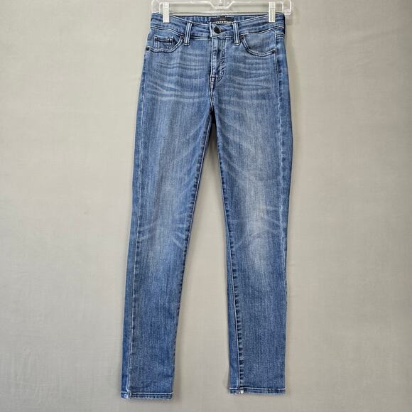 Lucky Brand Hayden Skinny Blue Jeans Distressed Stonewash Zip Denim Women Size 0 - Picture 1 of 8